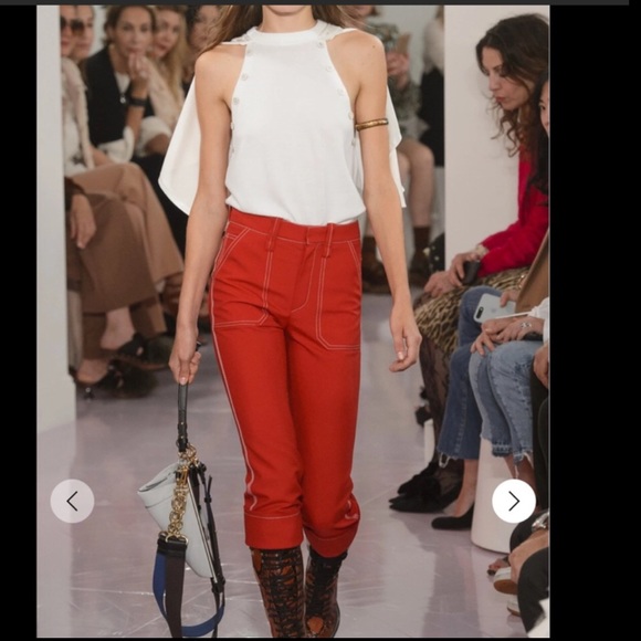 Chloe Ivory Cape-effect Jersey And Wool Top - Picture 1 of 12